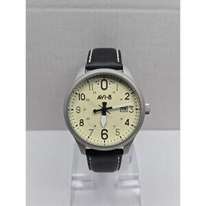 Avi-8 Hawker Hurricane Pilot Watch AV-4053 Quartz Date Cream 42mm New Battery